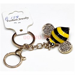 Брелок со стразами (B-138) пчела с карабином 12 шт/упаковка - фото 225933
