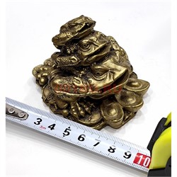 Нэцке Жаба тройная на слитках из полистоуна (KL-43) - фото 225958