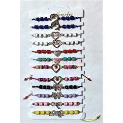 Браслет цветной (M-285) со стразами 12 шт/упаковка - фото 226012