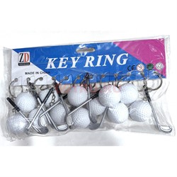 Брелок пластмассовый «мяч и клюшка для гольфа» 12 шт/упаковка - фото 226026