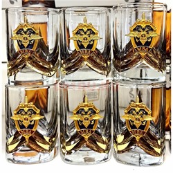 Стопки 50 мл МВД цвет золото цена за набор - фото 226047