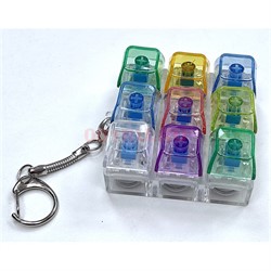 Брелок антистресс клавиатура кейкап 9 кнопок с подсветкой - фото 226053