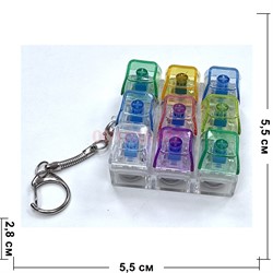 Брелок антистресс клавиатура кейкап 9 кнопок с подсветкой - фото 226055