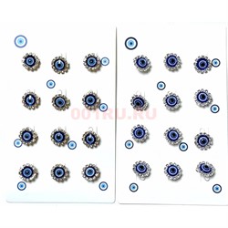 Брошь от сглаза «круг» со стразами (BP-43) цвет серебро и золото 12 шт/упаковка - фото 226120