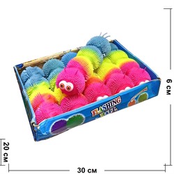 Игрушка светящаяся Гусеница 4 сегмента 6 шт/упаковка - фото 226457