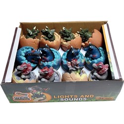 Игрушка Динозавры в яйце со звуком 12 шт/упаковка - фото 226586