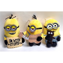 Игрушка мягкая Миньоны на присоске 12 шт/упаковка - фото 226604