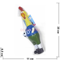 Игрушка курица петух 35 см пищащая с футбольным мячом - фото 227604