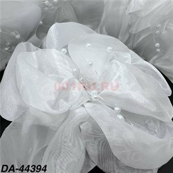 Бант белый (DA-44394) на резинке 10 шт на ленте - фото 228404