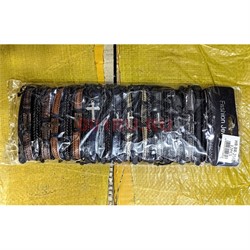 Браслет кожаный с крестом (BR-2568) цвета в ассортименте 12 шт/упаковка - фото 228554