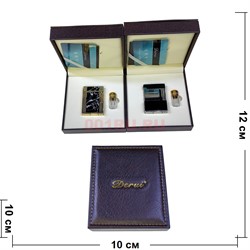 Зажигалка Derui люкс в кожаной коробочке со сменным кремнем - фото 229023