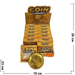 Игрушка сквиши антистресс Coin доллар 12 шт/упаковка - фото 229894