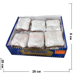 Игрушка сквиши булочка (KC-2551) белая 12 шт/упаковка - фото 229898