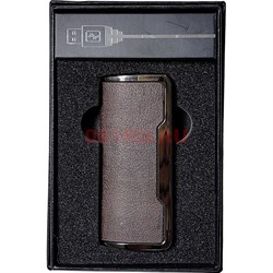 Зажигалка USB разрядная в коже (US-211) - фото 230011