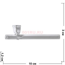 Трубка курительная kit pipe стеклянная прозрачная 10 см - фото 230123