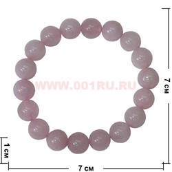 Браслет из розового кварца 10 мм (натуральный камень) - фото 46145