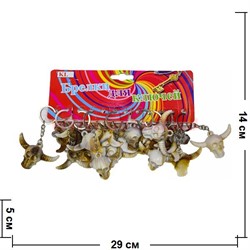 Брелок (KL-652) череп с рогами под кость, цена за 120 шт (2400 шт/кор) - фото 46806