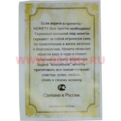 Амулет в кошелек "монета 1 рубль" 25 мм из латуни - фото 46941