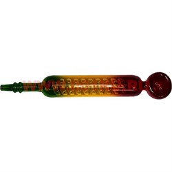 Трубка курительная стеклянная "спираль" 24 см цветная - фото 47689