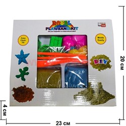 Кинетический живой песок Play Sand Kit (2 брикета по 300 гр) с формочками и лопаткой - фото 47713