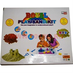 Кинетический живой песок Play Sand Kit (2 брикета по 300 гр) с формочками и лопаткой - фото 47714