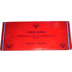 Уголь для кальяна Three Kings (Три Короля) 40 мм 100 штук, 10 упаковок (Голландия) - фото 48182