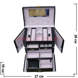 Шкатулка-автомат 4-ярусная с дорожной шкатулкой 20*18*27 - фото 49369