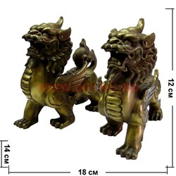 Бронза, Пекинские львы 12 см, цена за пару - фото 50104