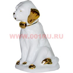 Белый фарфор Собака 12 см (60 шт/кор) символ 2018 года - фото 51268