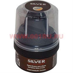 Крем-блеск для обуви коричневый Silver 60 мл 12 шт/упаковка - фото 52588