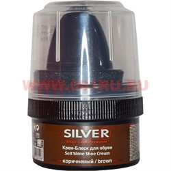 Крем-блеск для обуви коричневый Silver 60 мл 12 шт/упаковка - фото 52589