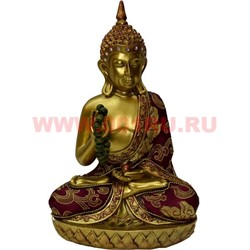 Статуэтка Будда, полистоун 25 см с четками - фото 52694