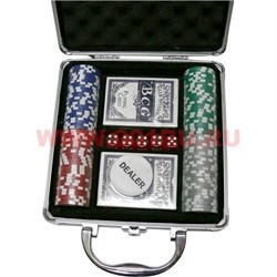 Набор для покера 100 фишек (11,5 гр) в кейсе - фото 53362