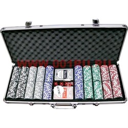 Набор для покера 500 фишек (14 гр) в кейсе - фото 53371