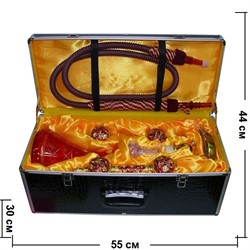 Кальян "Фараон" в чемодане с длинной шахтой (красный) - фото 54954