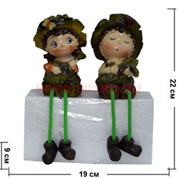 Фигурка с ножками (KL-314) мальчик и девочка с муз.инструментами цена за пару (48 шт/кор) - фото 55181