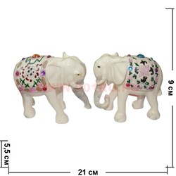 Нецке, Белая кость, 2 слона с опущенными хоботами (цена за пару) - фото 55294