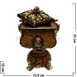 Шкатулка с янтарем 21 см - фото 55820