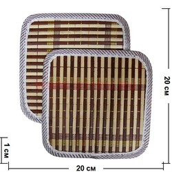 Циновка из бамбука малая 17,5х17,5 см, цена за пару - фото 56056