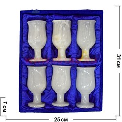 Набор 6 бокалов из оникса 12 см в бархатной коробочке (2,5х5) - фото 56366