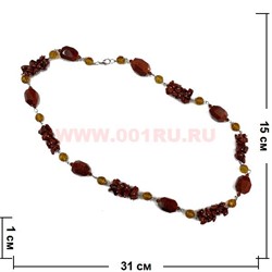 Бусы из коричневого авантюрина 70 см оптом (россыпь+камень) - фото 56534