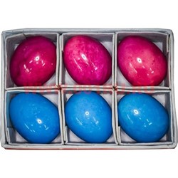 Яйца из оникса крашеные 6 см цветные 6 шт/упаковка - фото 56708