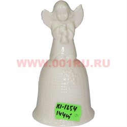 Колокольчик из фарфора ангел (1254) 12 см 144 шт/кор - фото 56799