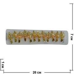 Заколка "Цветок" золотистая 120 шт в упаковке цена за лист 12 шт - фото 56889
