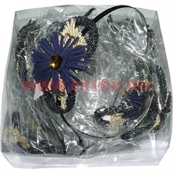 Ободок с цветком (S-150) металлический цена за упаковку 12 шт - фото 56909