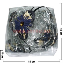 Ободок с цветком (S-150) металлический цена за упаковку 12 шт - фото 56910