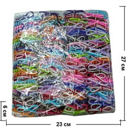 Резинка-пружинка с бантиком разноцветная большая 100 шт/упаковка - фото 57001