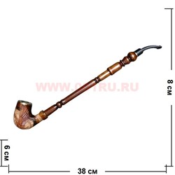 Трубка курительная из груши длинная 38 см - фото 57093