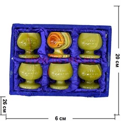 Набор из оникса 6 бокалов 6 см (2,5х2,5) в бархатной упаковке - фото 57339