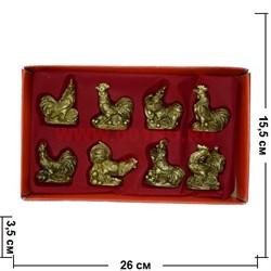 Набор 8 шт Петухи под бронзу большие символ 2017 года - фото 57465